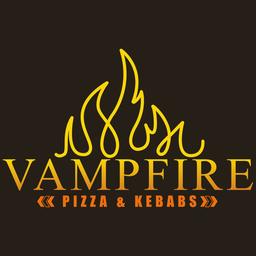 Vampfire Pizza and Kebabs logo.